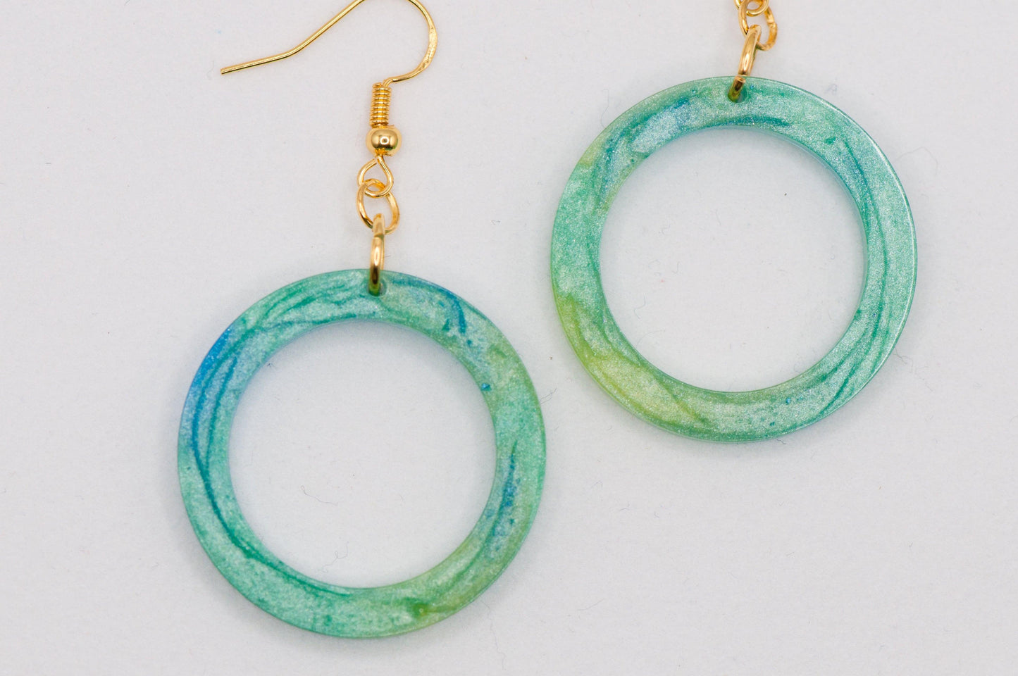 Lagoon Blue Earrings (Cutout Circle)