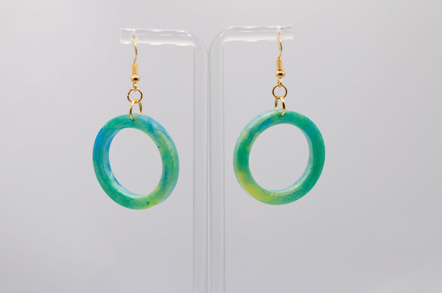 Lagoon Blue Earrings (Cutout Circle)