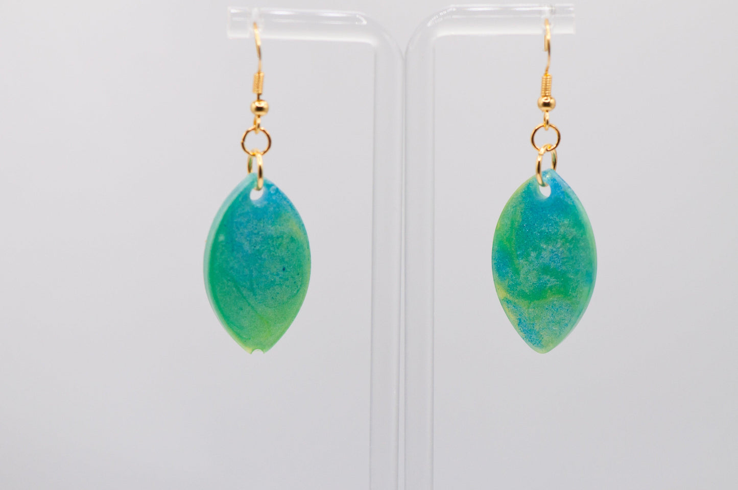 Lagoon Blue Earrings (Leaf)