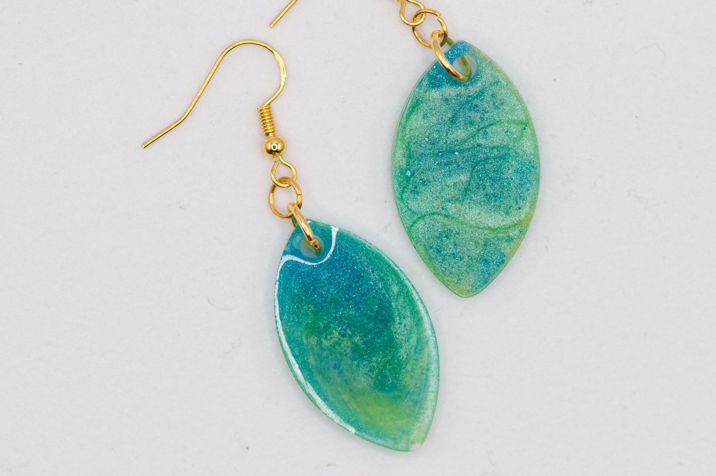 Lagoon Blue Earrings (Leaf)