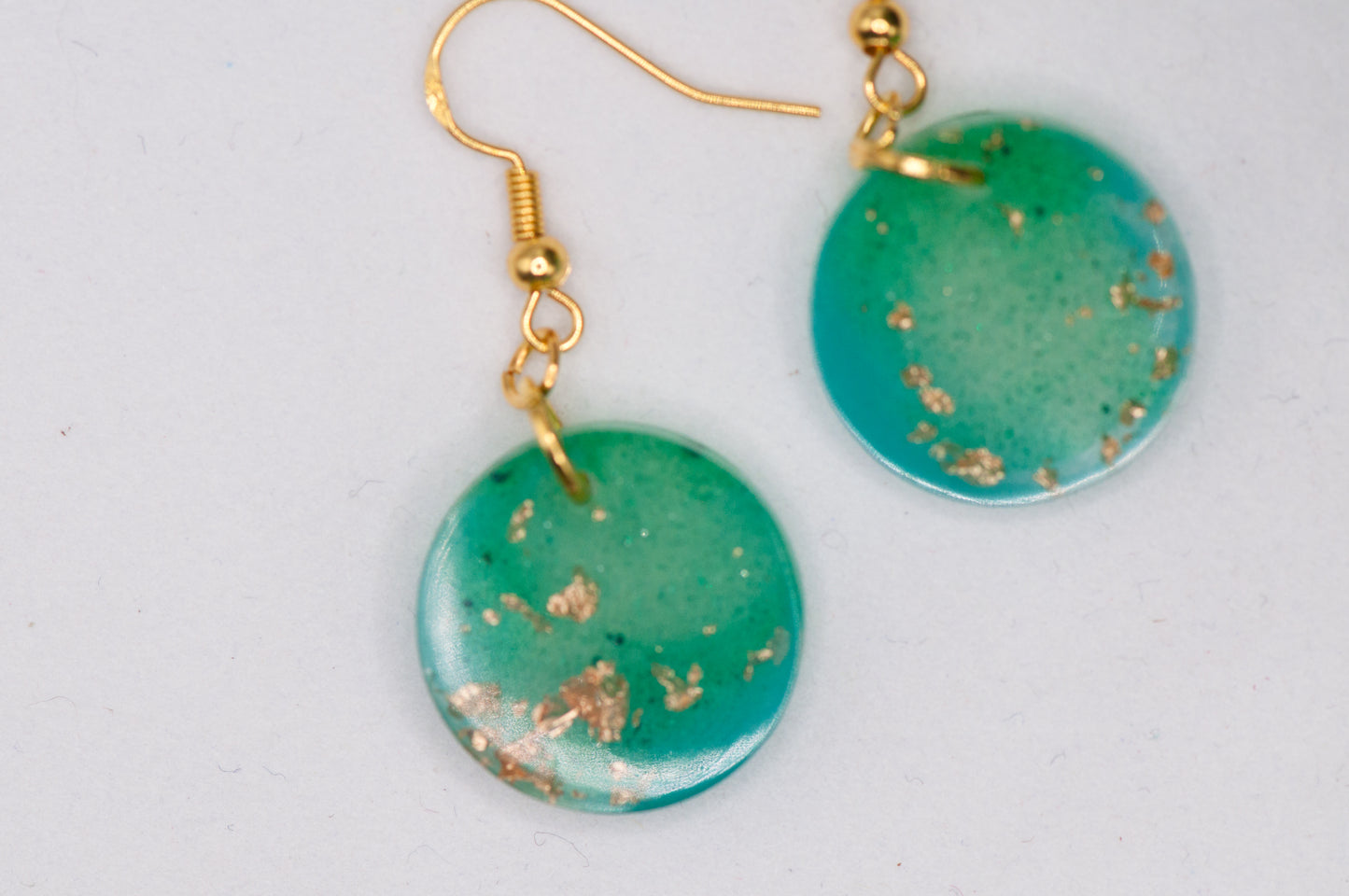 Green and Gold (Circle) Earrings