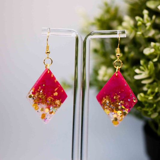 Pink Raspberry Diamond Earrings