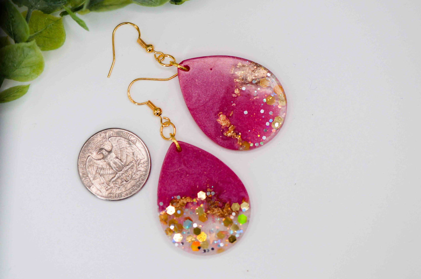 Pink Raspberry Teardrop Earrings