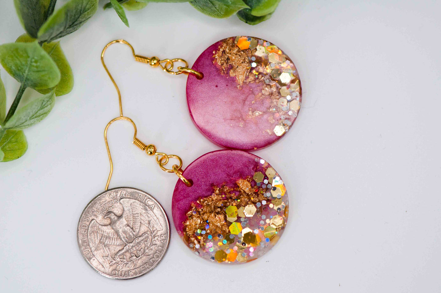 Pink Raspberry Circle Earrings