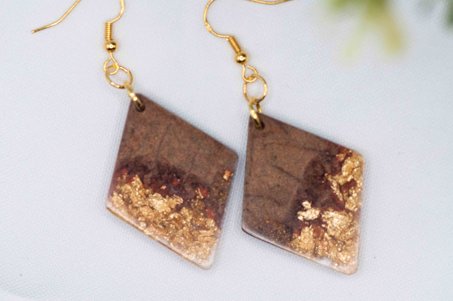 Chocolate and Carmel Earrings (diamond)