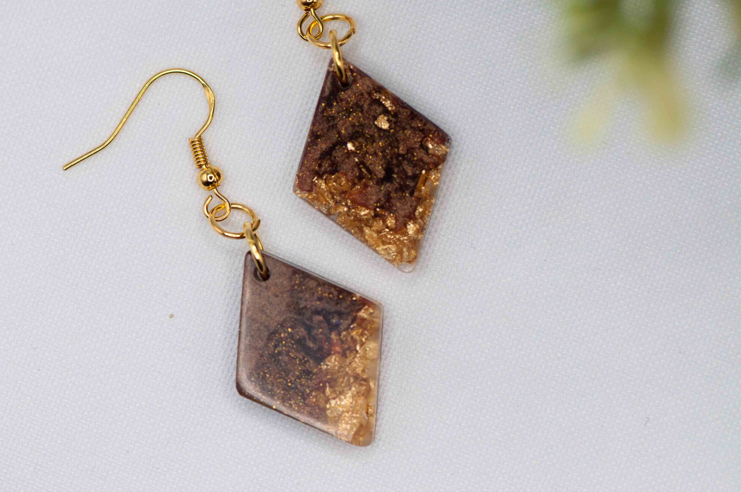 Chocolate and Carmel Earrings (diamond)