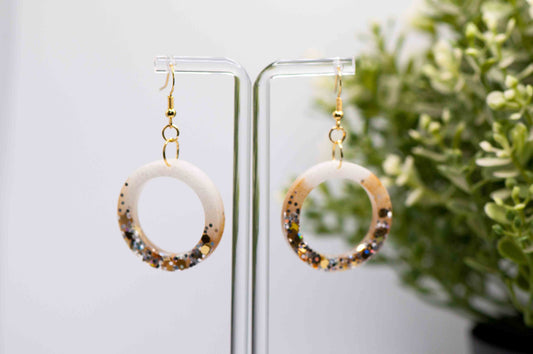 White Glitter Earrings (hoop)