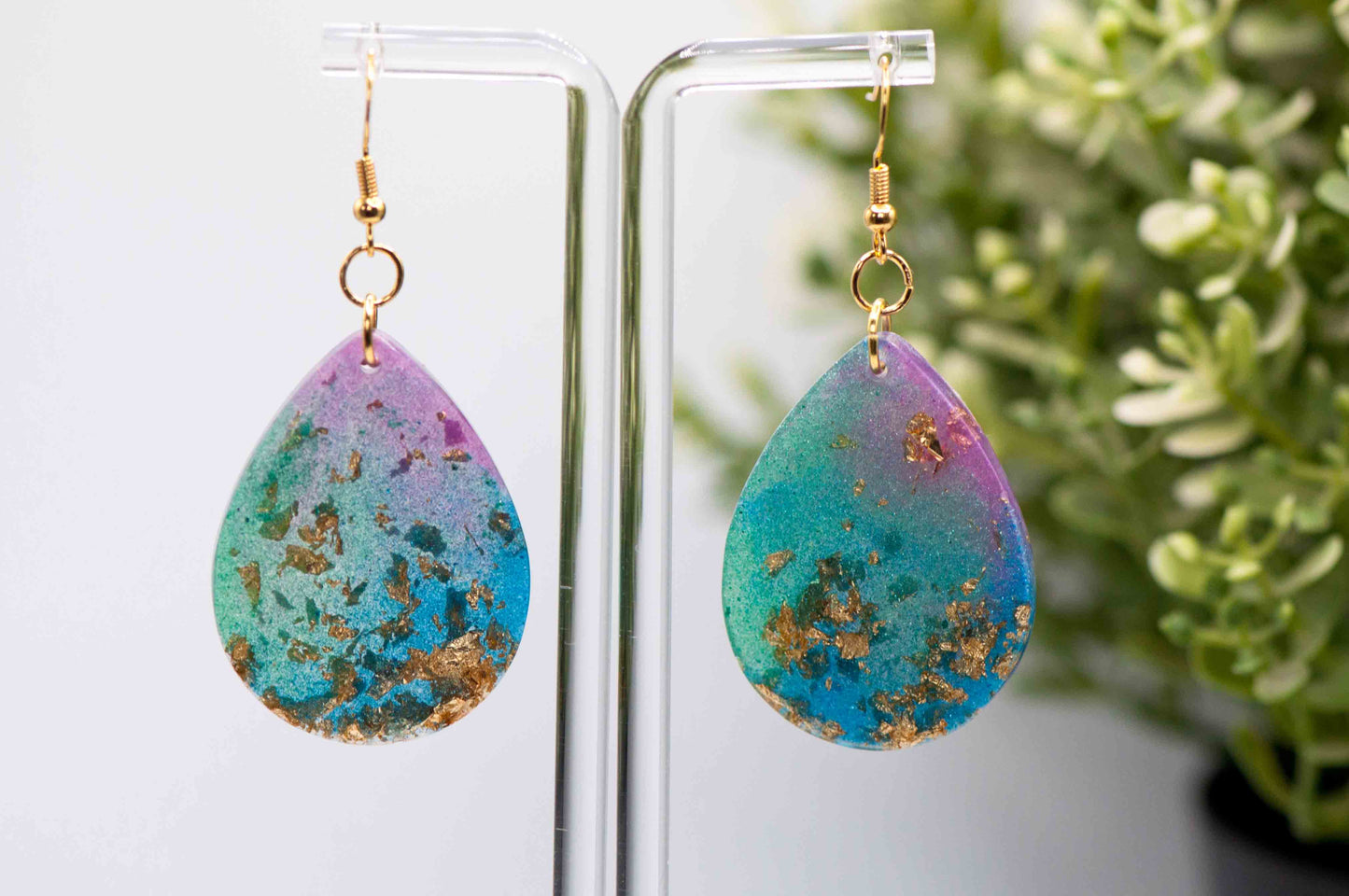 Mermaid Colored Earrings (tear drop)