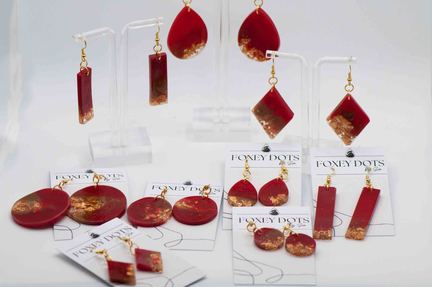 Red and Gold Earrings (Teardrop)