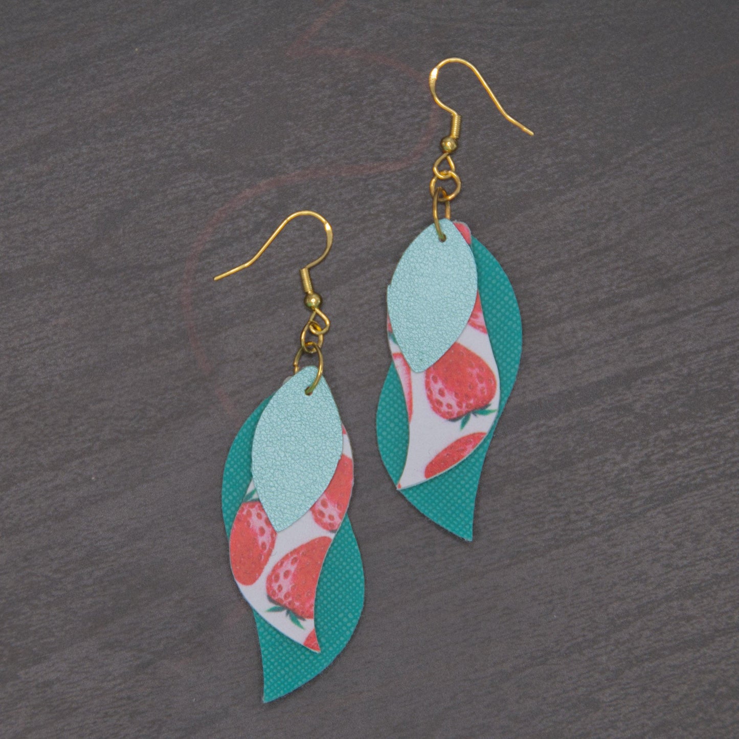 Blue Strawberry Earrings