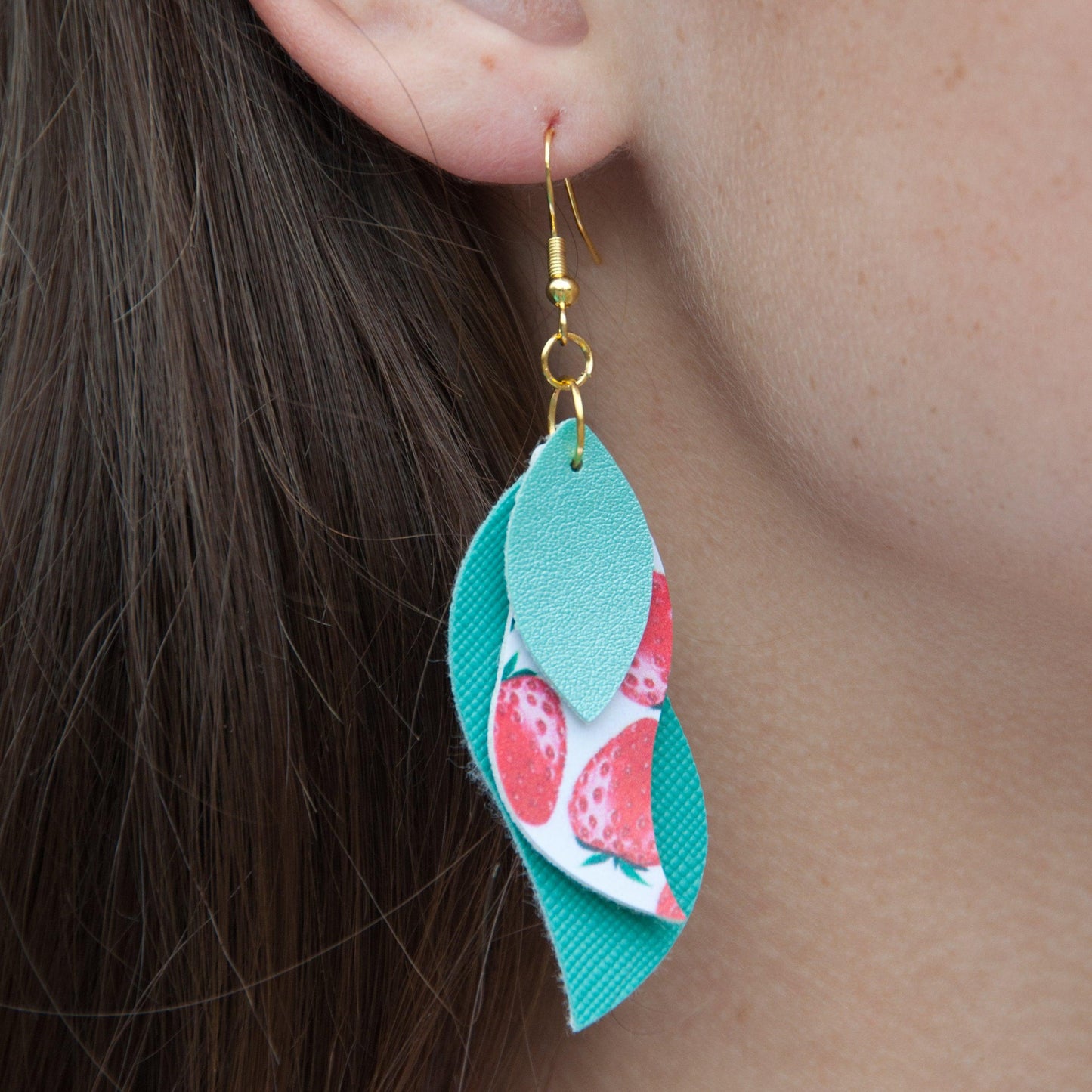 Blue Strawberry Earrings