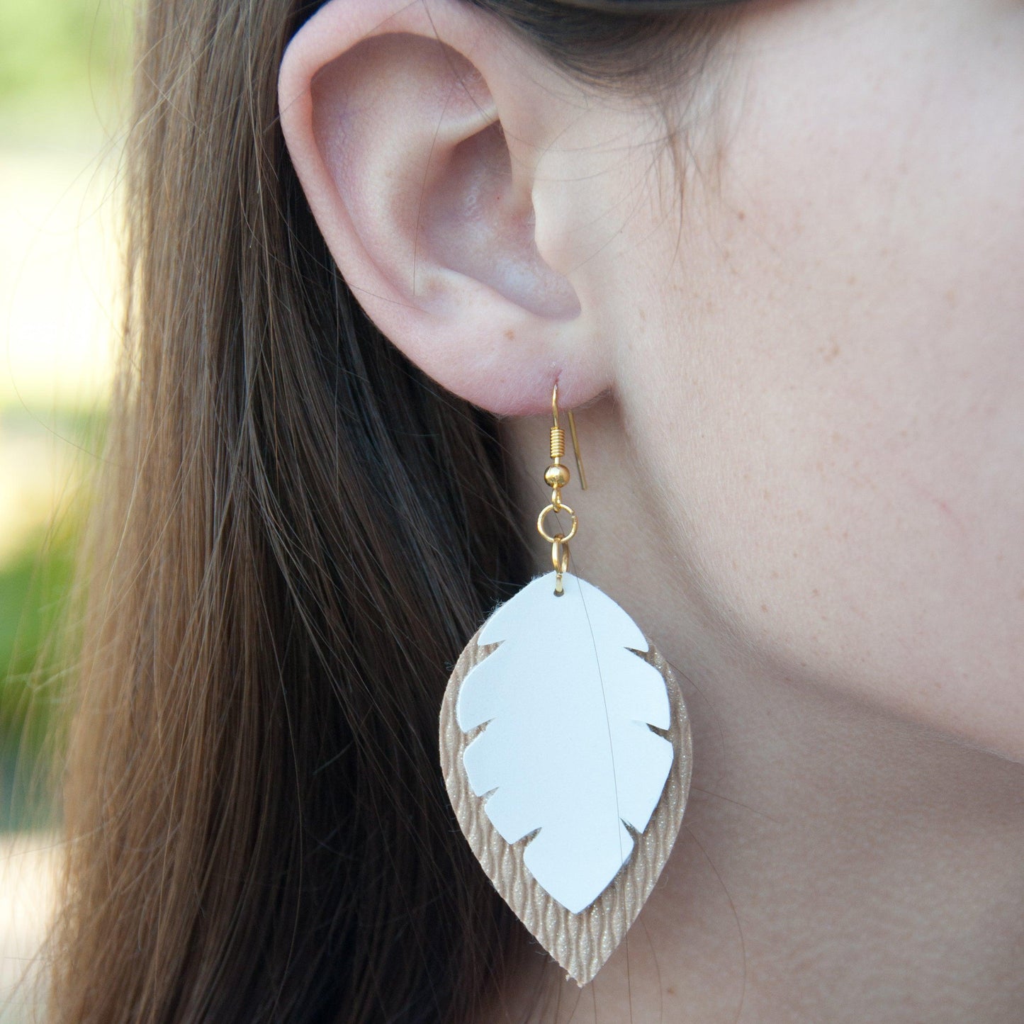 Tropical Leaf  Neutral Earrings