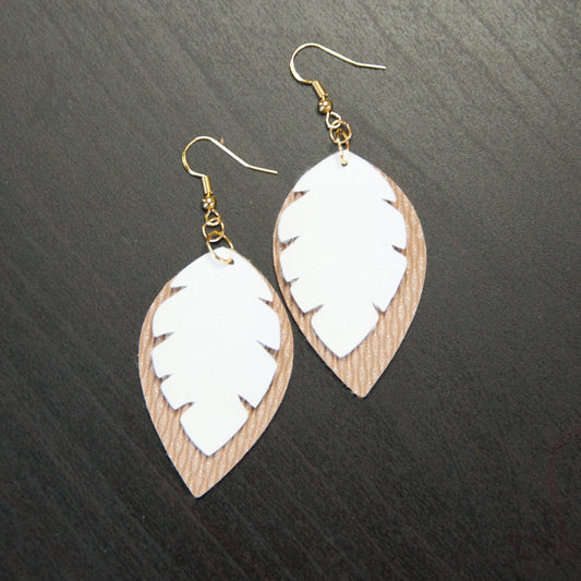 Tropical Leaf  Neutral Earrings