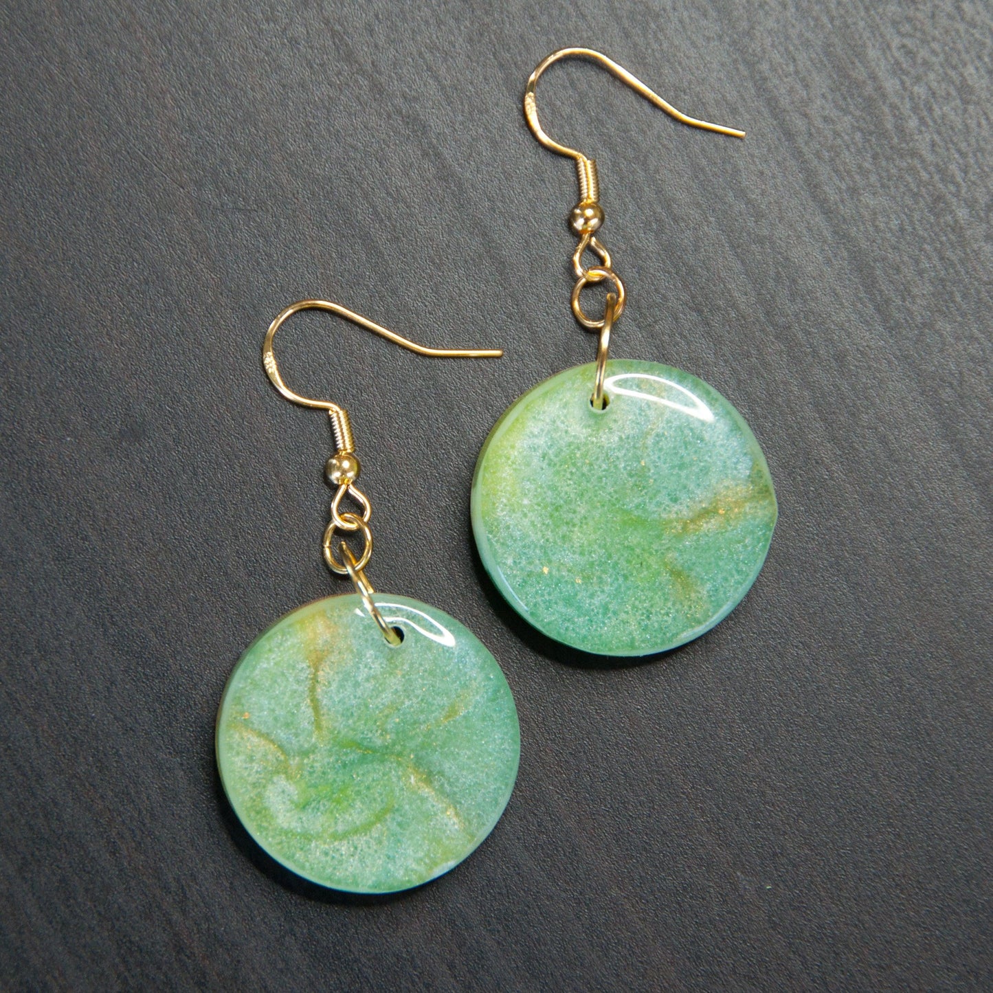 Green and Yellow Circle Earrings