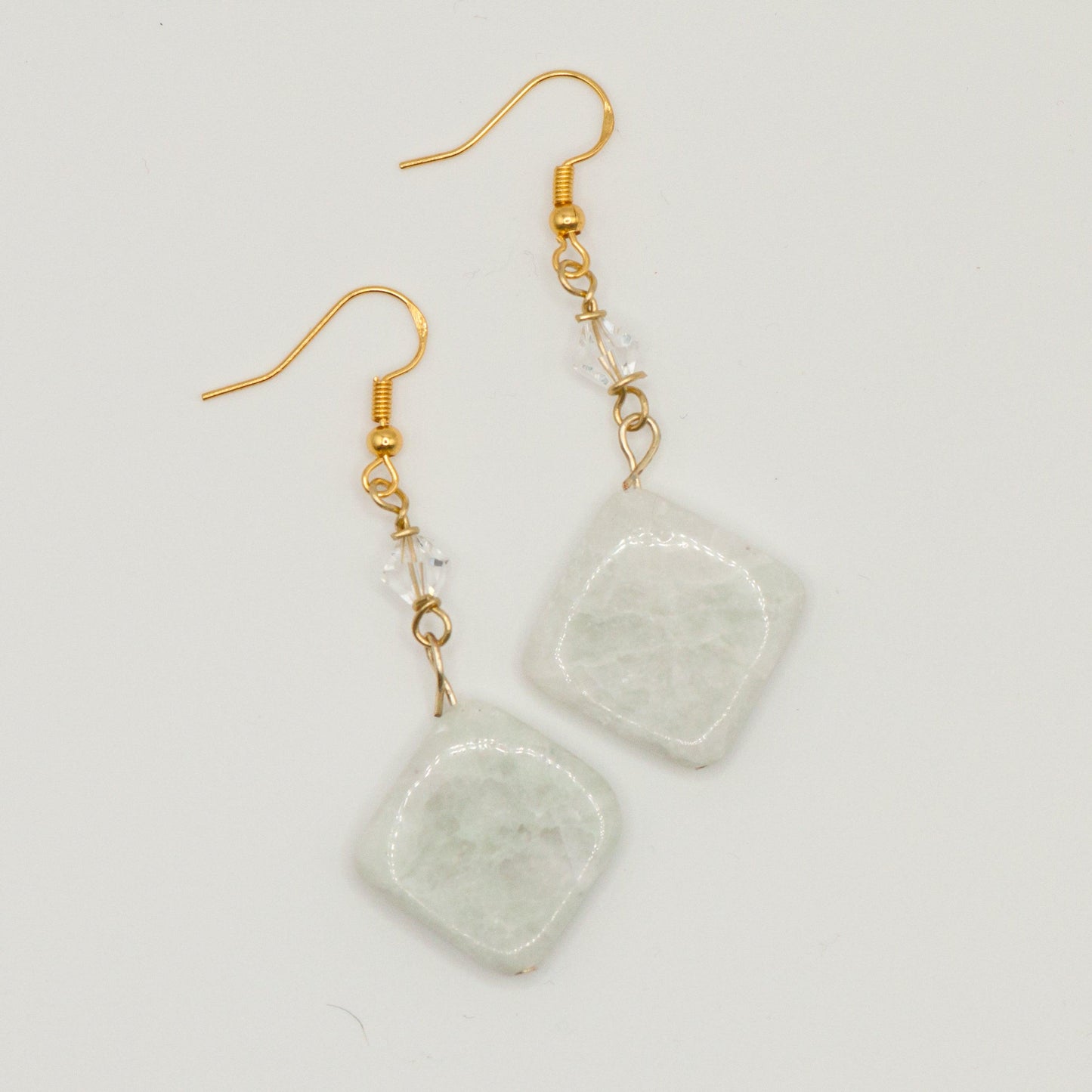 Amazonite and Crystal Gemstone Earrings